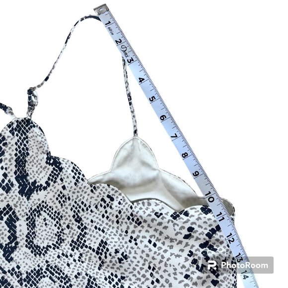 NWT J Crew Factory Scalloped Lined Cami Top Adjustable Straps Snake Print Size 8 - Picture 6 of 8